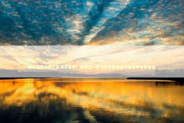 标准聊天软件已能满足需求？颠覆这一想法的专业加密方案带来全新体验